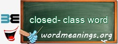 WordMeaning blackboard for closed-class word